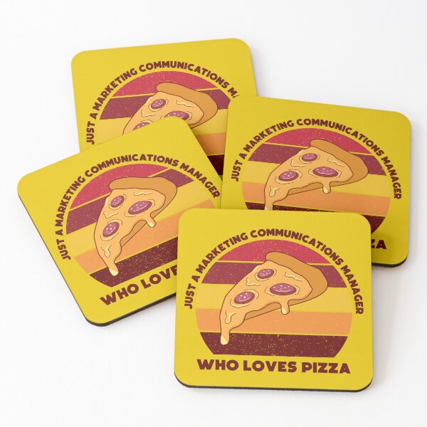 Item preview, Just a marketing communications manager who loves pizza, dark text, funny food lovers marketing communications manager job, humor, joke, meme, pizza lover designed and sold by SGS-.