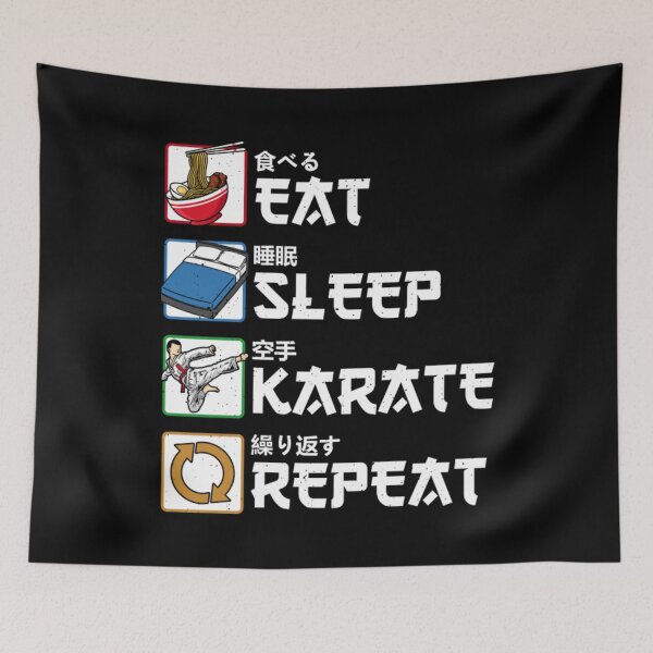 Item preview, Vintage Eat Sleep Karate Repeat Japanese Martial designed and sold by Trostberger.