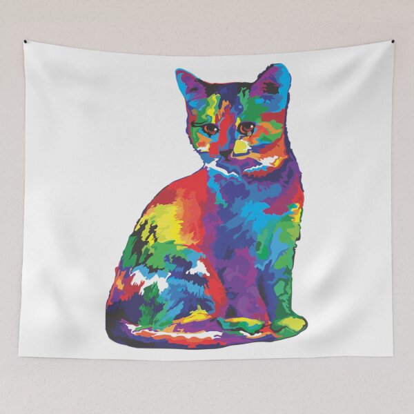 Item preview, lindo, colorido, arco iris, gato designed and sold by ShopForEverr.