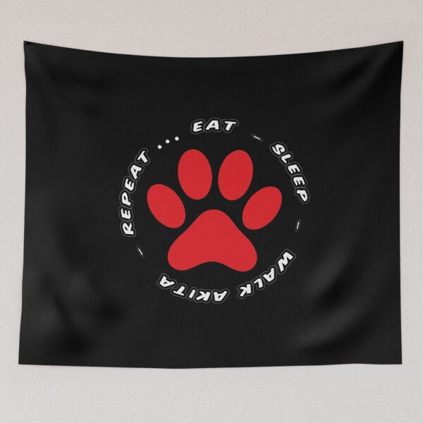 Item preview, eat sleep walk akita repeat funny dog walking designed and sold by randomdogshirt.