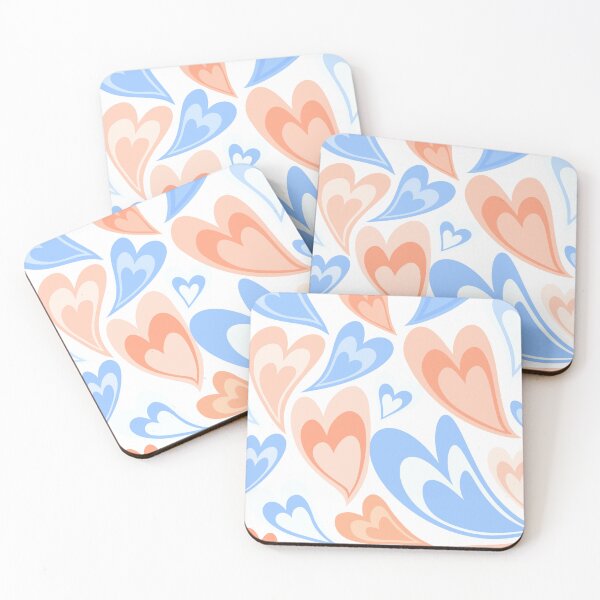 Item preview, y2k aesthetic wiggly coffee hearts - blue & orange designed and sold by izz dizz.