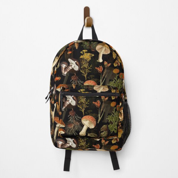 Item preview,  Vintage Midnight Mushrooms Forest Autumnal Botanical Pattern - Black Botanical Night Garden Nightgarden designed and sold by UtArt.
