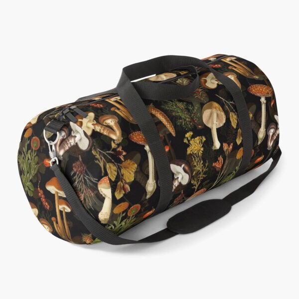 Item preview,  Vintage Midnight Mushrooms Forest Autumnal Botanical Pattern - Black Botanical Night Garden Nightgarden designed and sold by UtArt.