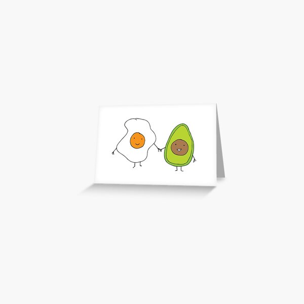 Egg And Avocado Friends Greeting Card