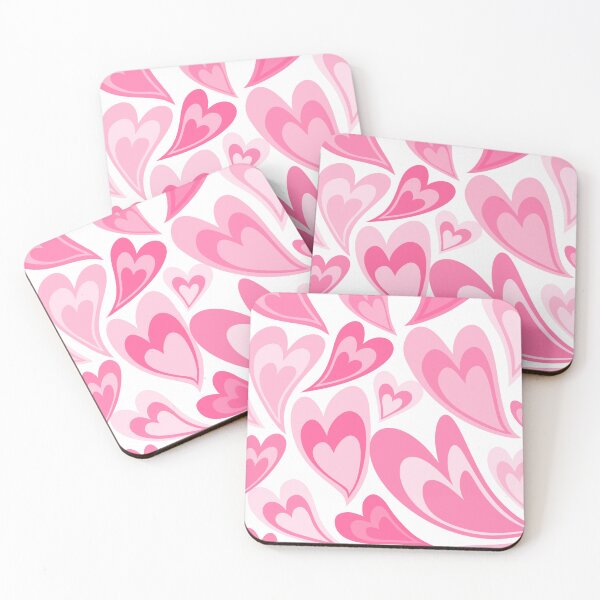 Item preview, y2k aesthetic wiggly coffee hearts - pink designed and sold by izz dizz.