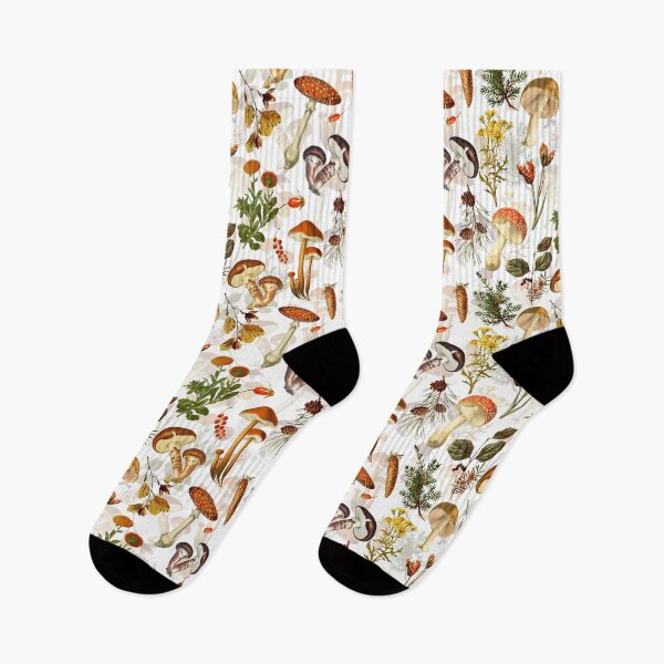 Item preview, Copy of  Vintage Mushrooms Forest Autumnal Botanical Garden Pattern - White Nightgarden designed and sold by UtArt.