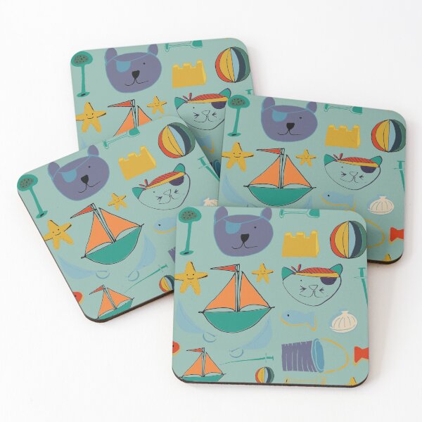 Item preview, Cat and bear pirate blue designed and sold by susycosta.