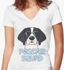 POINTER SQUAD (black and white) Women's Fitted V-Neck T-Shirt