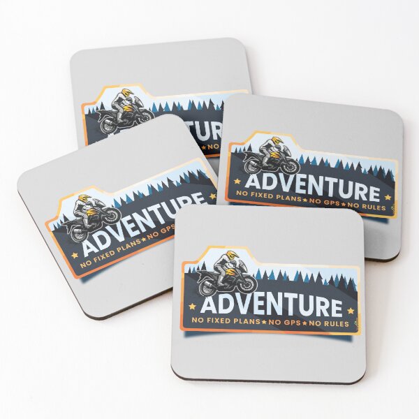 Item preview, Adventure Bike Rider Wanderlust No Plan No GPS No Rules Sticker T-Shirt 05 designed and sold by OuterShellUK.