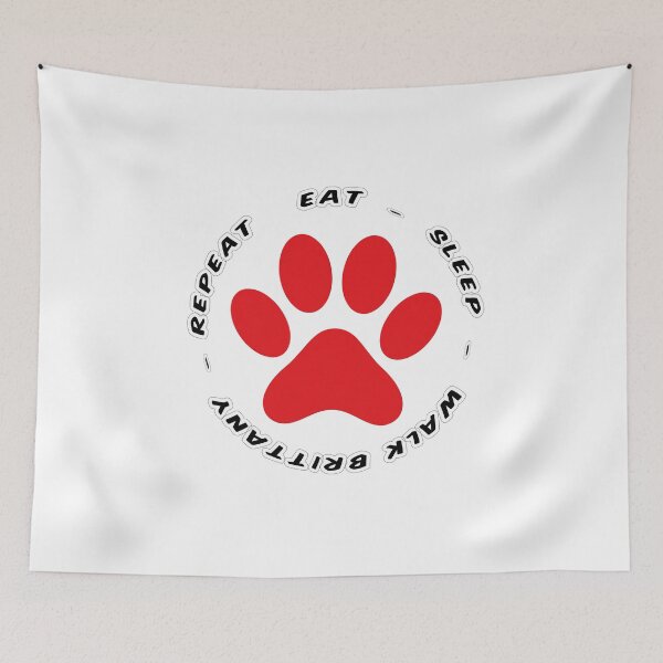 Item preview, eat sleep walk brittany repeat funny dog walking designed and sold by randomdogshirt.