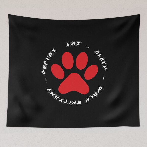 Item preview, eat sleep walk brittany repeat funny dog walking designed and sold by randomdogshirt.