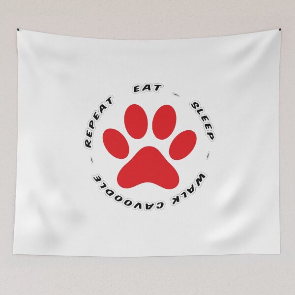 Item preview, eat sleep walkcavoodle repeat funny dog walking designed and sold by randomdogshirt.