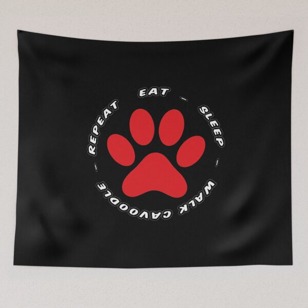 Item preview, eat sleep walkcavoodle repeat funny dog walking designed and sold by randomdogshirt.