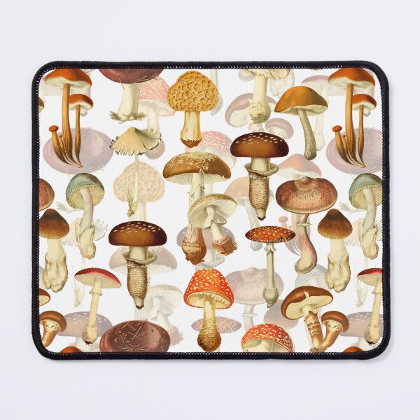 Item preview, Vintage toxic mushrooms forest Botanical Garden pattern on white Nightgarden designed and sold by UtArt.