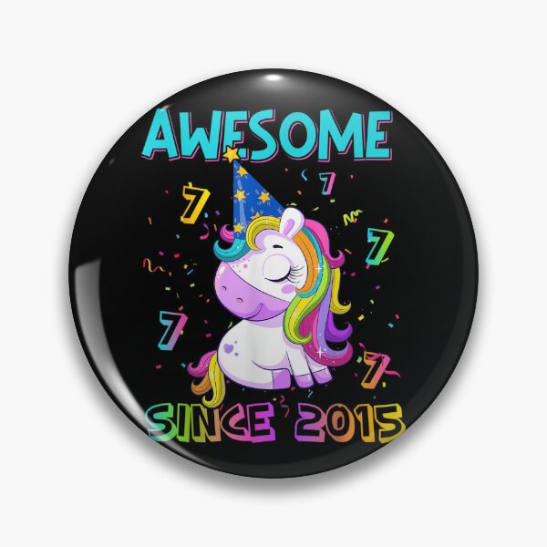 Item preview, Awesome Since 2015 7th Birthday Girl Unicorn 7 Year Old Gift designed and sold by judyufmi.