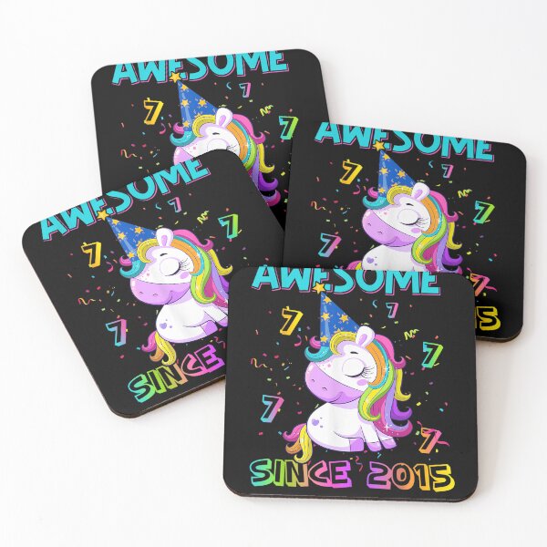 Item preview, Awesome Since 2015 7th Birthday Girl Unicorn 7 Year Old Gift  designed and sold by judyufmi.