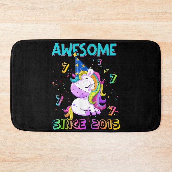 Item preview, Awesome Since 2015 7th Birthday Girl Unicorn 7 Year Old Gift  designed and sold by judyufmi.