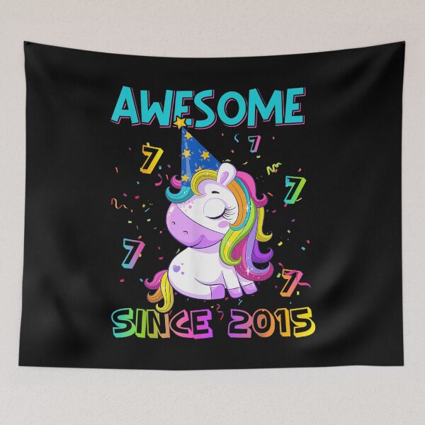 Item preview, Awesome Since 2015 7th Birthday Girl Unicorn 7 Year Old Gift  designed and sold by judyufmi.