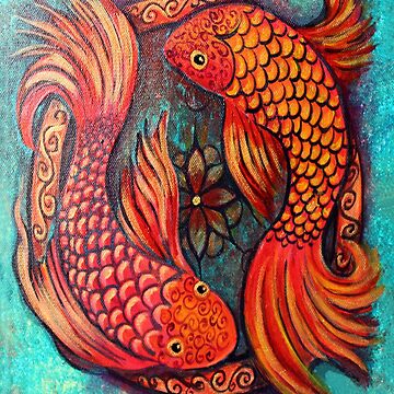 Artwork thumbnail, Joyful Koi Fish by heartsake