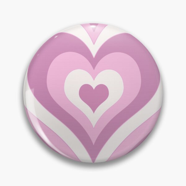 Y2K Heart Button Pin Aesthetic Heart Pin Pink, Lilac / Purple