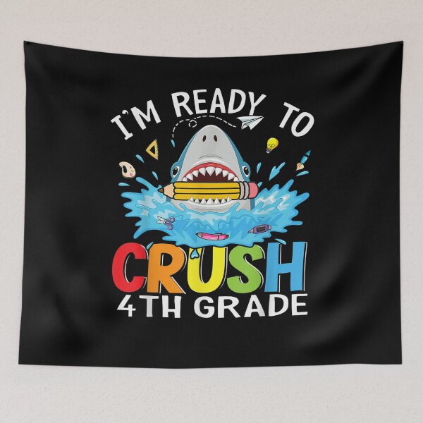 Item preview, Ready To Crush 4th Grade Back To School Shark Boys  designed and sold by judyufmi.