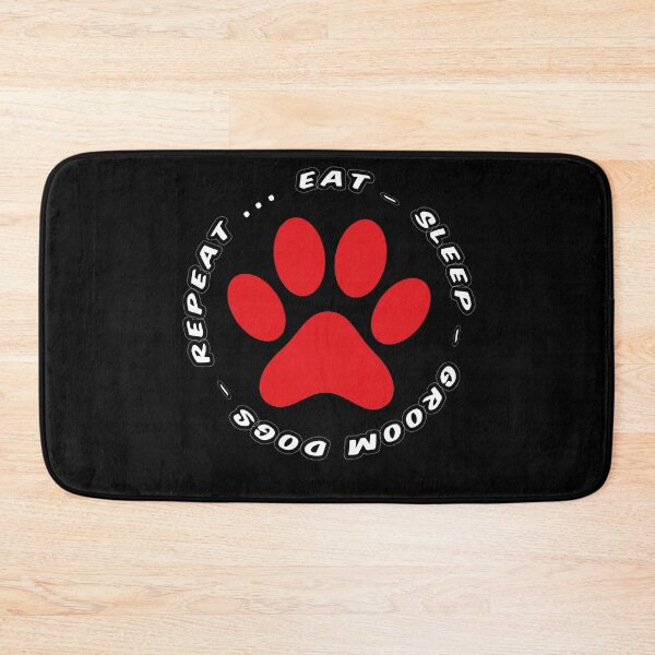 Item preview, eat sleep groom dogs repeat funny dog grooming designed and sold by randomdogshirt.