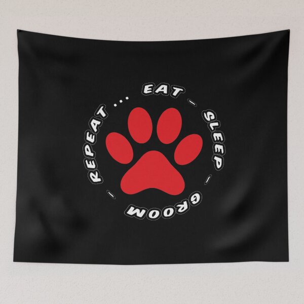 Item preview, eat sleep groom repeat funny dog grooming designed and sold by randomdogshirt.