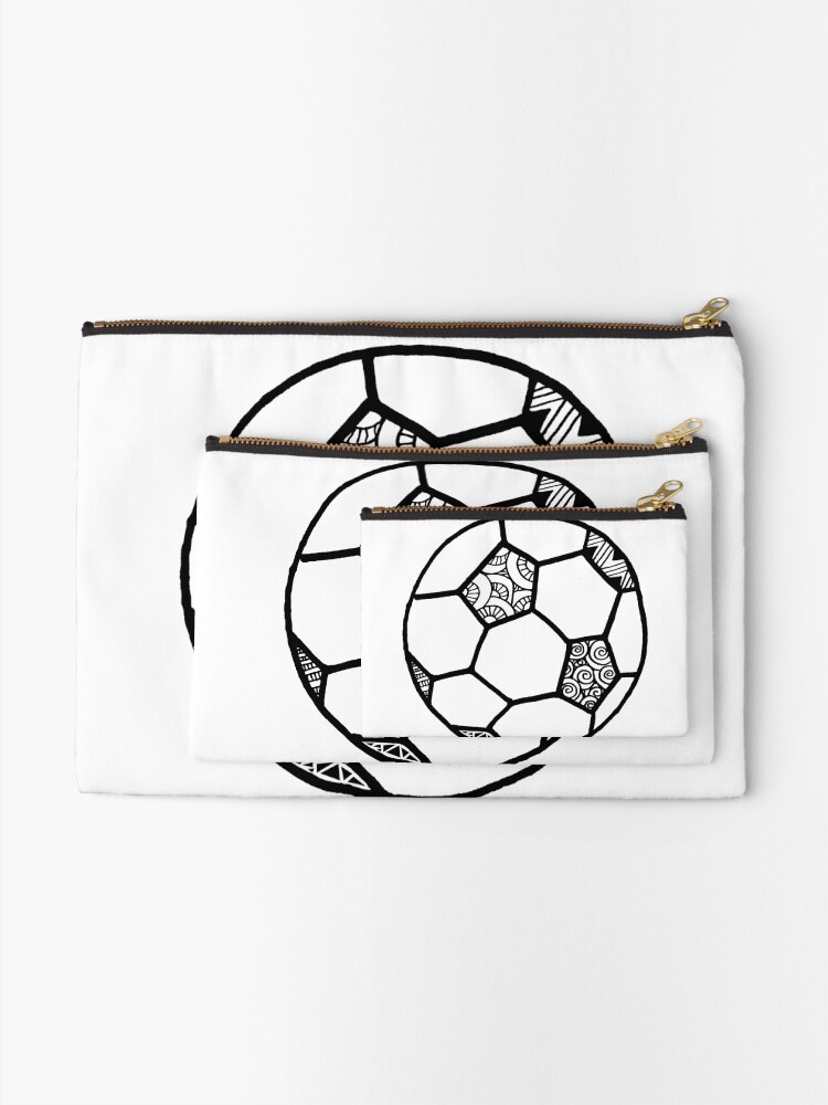 "Zentangle Soccer Ball" Zipper Pouch for Sale by alexavec Redbubble