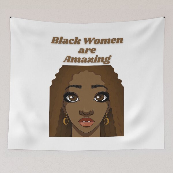 Item preview, Black Women are Amazing - proud black woman with curls, long hair, and big beautiful eyes.  designed and sold by Mechanical-Artt.