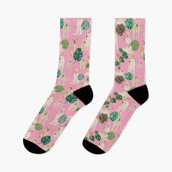 Item preview, Yellow labs tropical pink designed and sold by ArtofACoonhound.