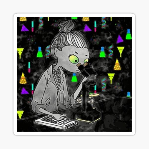 scientist in the dark Sticker