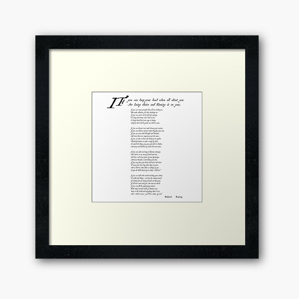 Item preview, 'If' by Rudyard Kipling designed and sold by Lukefussell.