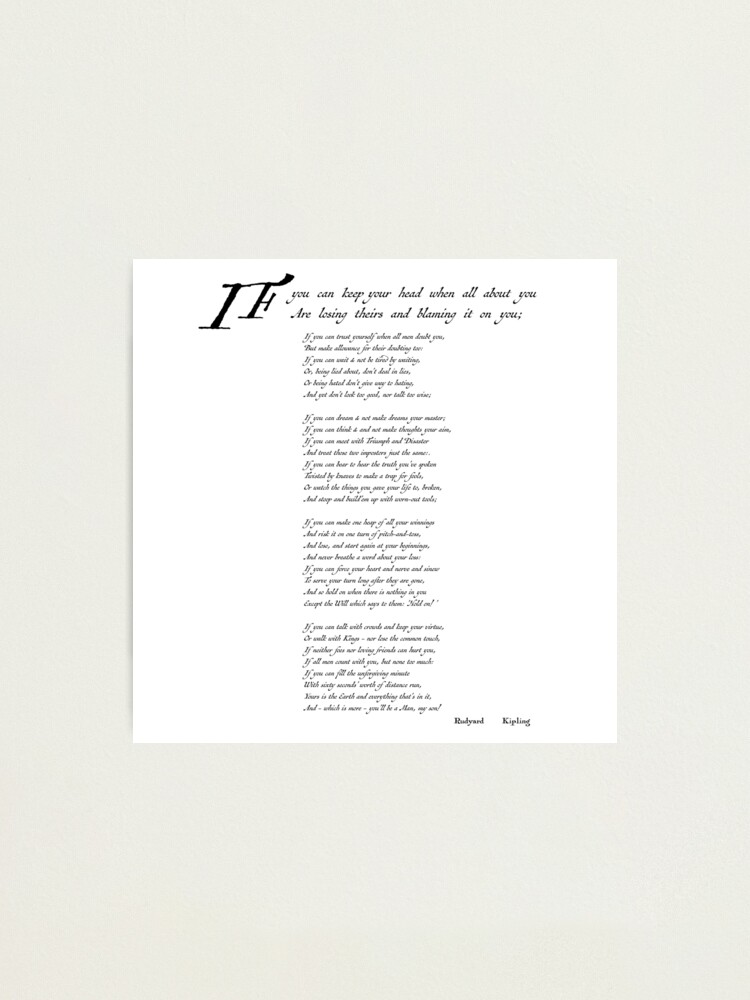 Alternate view of 'If' by Rudyard Kipling Photographic Print