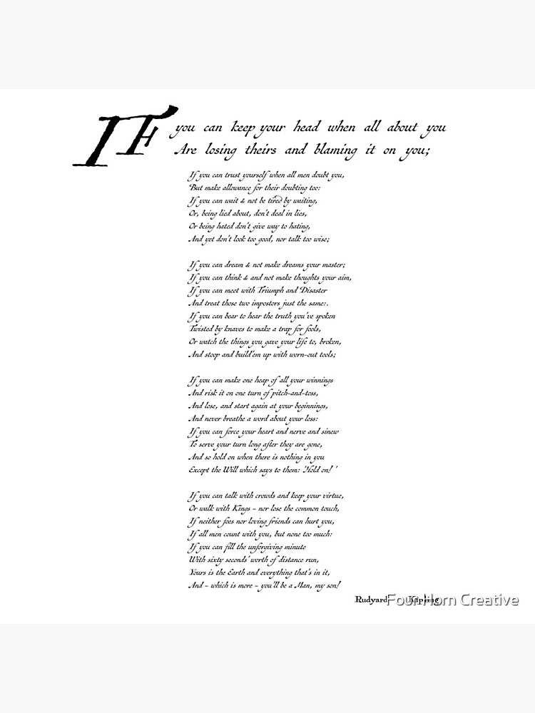 'If' by Rudyard Kipling by Lukefussell