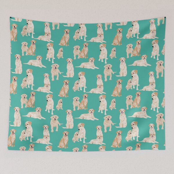 Item preview, Yellow labs and Teal designed and sold by ArtofACoonhound.