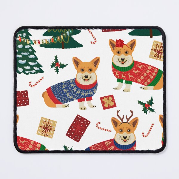 Item preview, Merry Corgmess - Corgi Christmas Pattern - green designed and sold by Corgiworld.