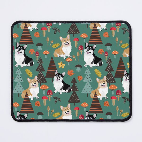 Item preview, Corgis In Fall Forest - Dark Teal designed and sold by Corgiworld.