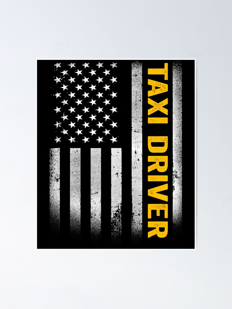"taxi driver Dad American Flag, Vintage USA taxi driver American Flag