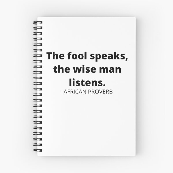 Item preview, African sayings- The fool speaks, the wise man listens. designed and sold by AfricanProverbs.