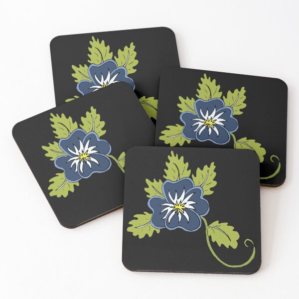 Item preview, Single cartoon wild blue pansy flower illustration  designed and sold by AngelDawnDesign.