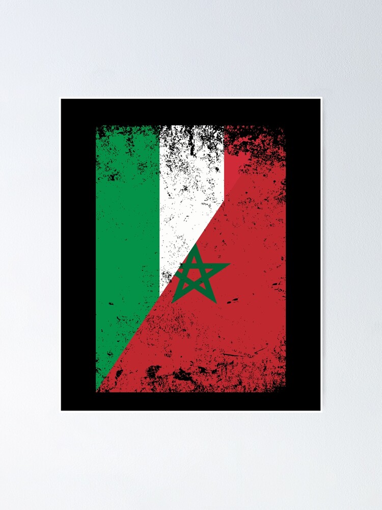 Marocco Italia Bandiera Caraibi Mezzo Italiano Marocchino Poster for Sale  by Lenny Stahl