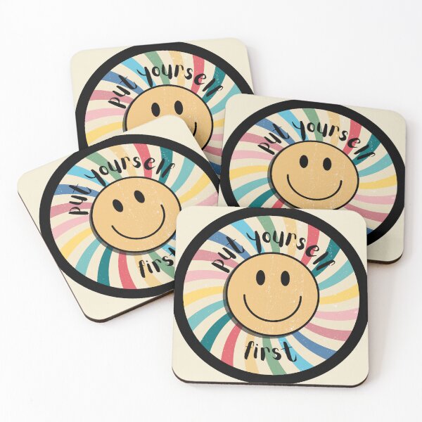 Item preview, Put Yourself First Groovy Smile Circle designed and sold by Pink Ribbon.