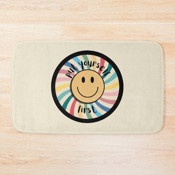 Item preview, Put Yourself First Groovy Smile Circle designed and sold by Pink Ribbon.
