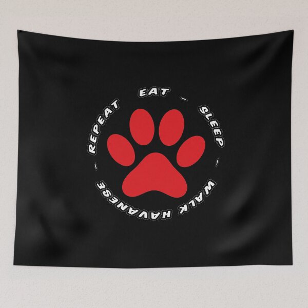 Item preview, eat sleep walk havanese repeat funny dog walking designed and sold by randomdogshirt.