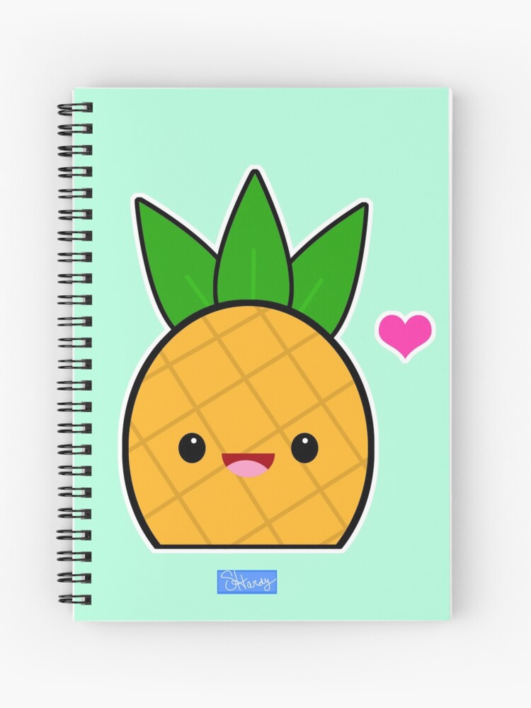 Cuaderno de espiral «Piña Kawaii» de PenguinFreakSH3 | Redbubble
