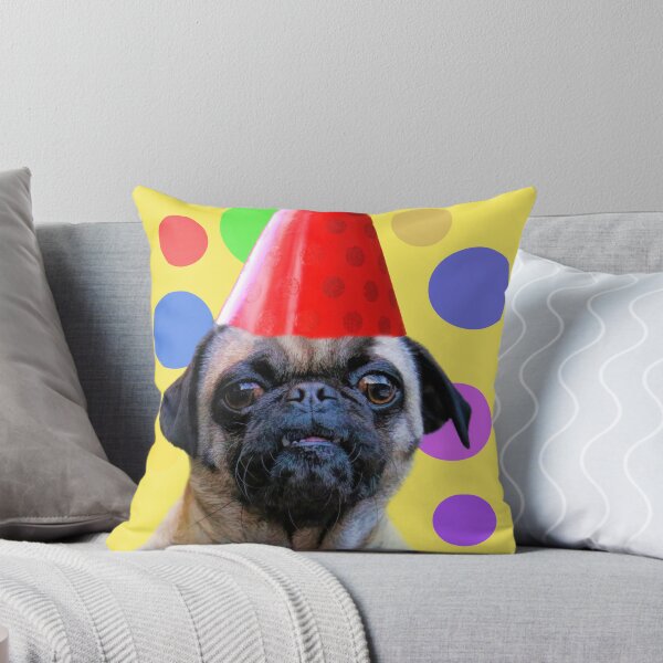 Item preview, Pug Birthday with Fun Party Hat designed and sold by Stephanie Laird.