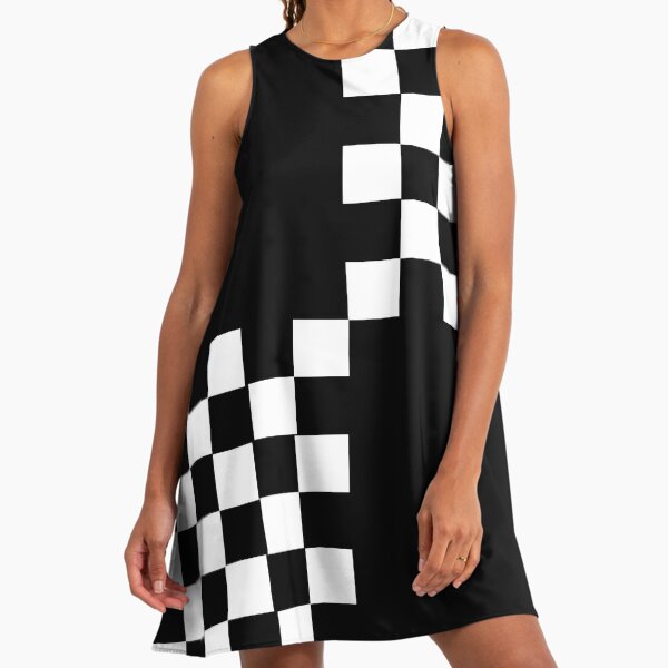 Quad Ska Black White Checked Pattern " A-Line Dress for Sale by  ArtformDesigns | Redbubble