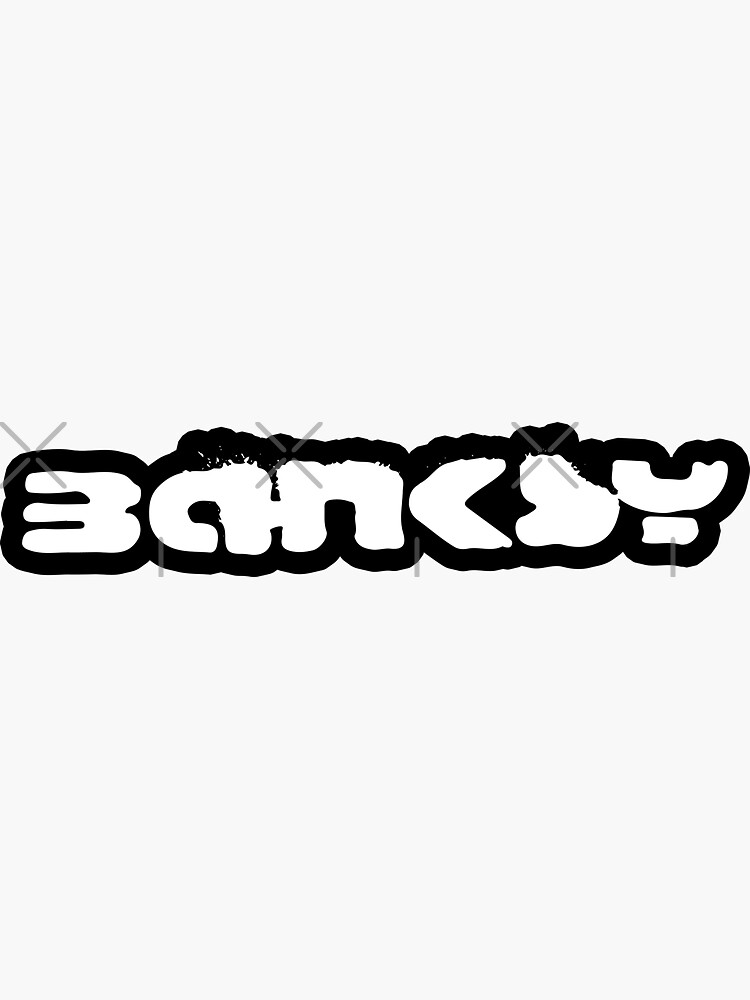 Sticker for Sale avec l uvre Tag Banksy Signature en blanc sur