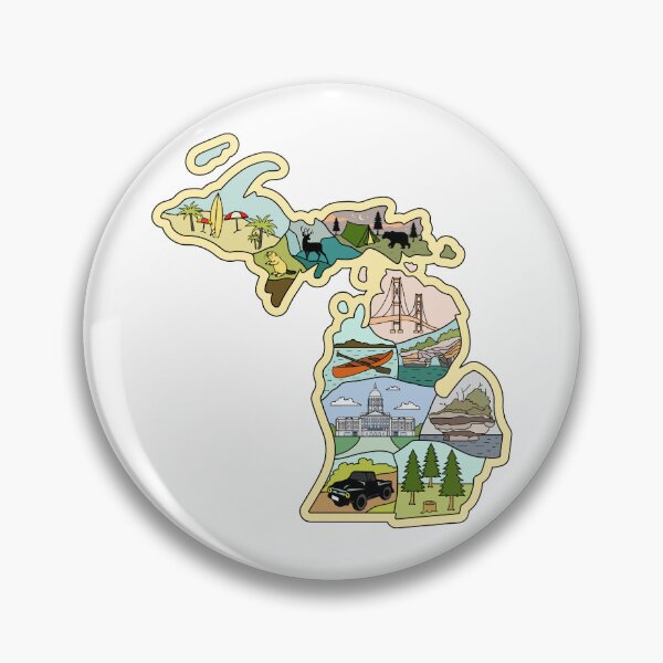 Item preview, Michigan Illustrated Map - Great Lake Michigan Detroit Lake Superior Souvenir designed and sold by merchzy.