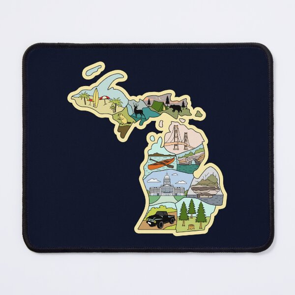 Item preview, Michigan Illustrated Map - Great Lake Michigan Detroit Lake Superior Souvenir designed and sold by merchzy.